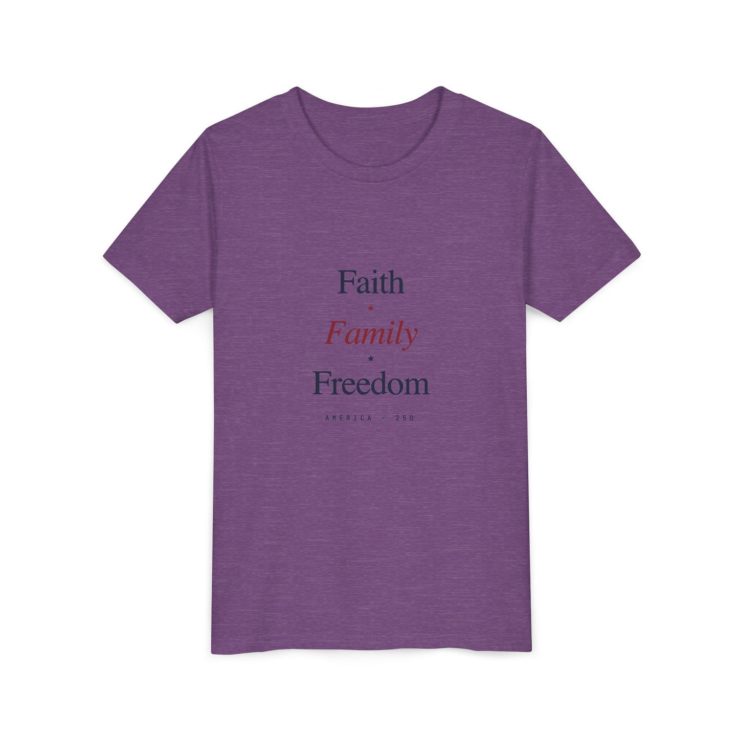 Youth Tee - "Faith Family Freedom" Kids T‑Shirt