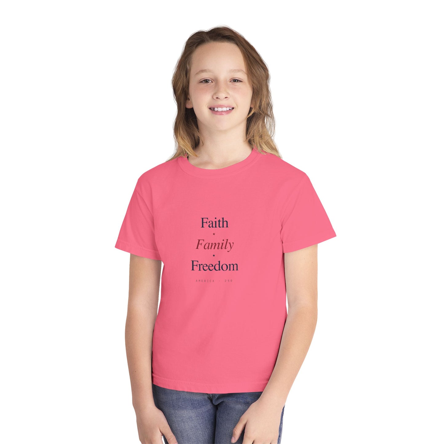 Youth Tee – "Faith Family Freedom" T‑Shirt