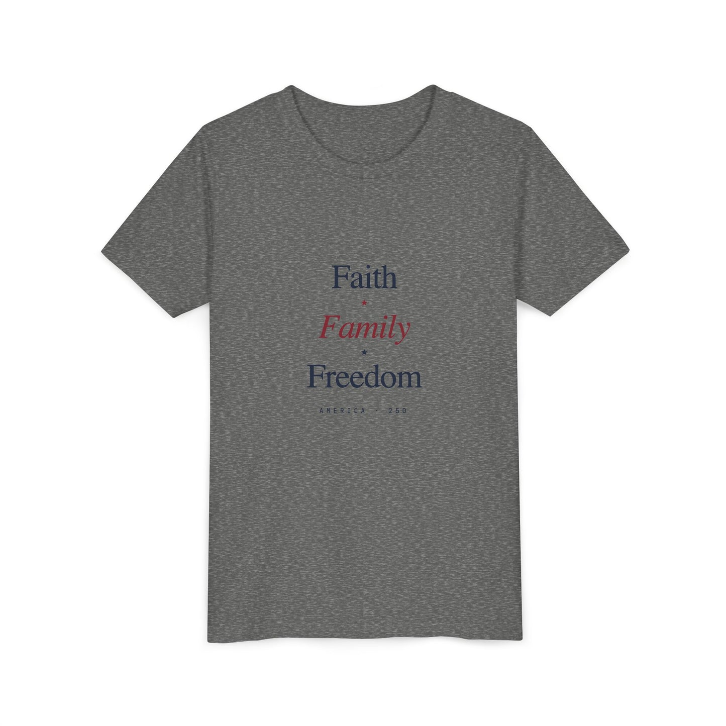 Youth Tee - "Faith Family Freedom" Kids T‑Shirt