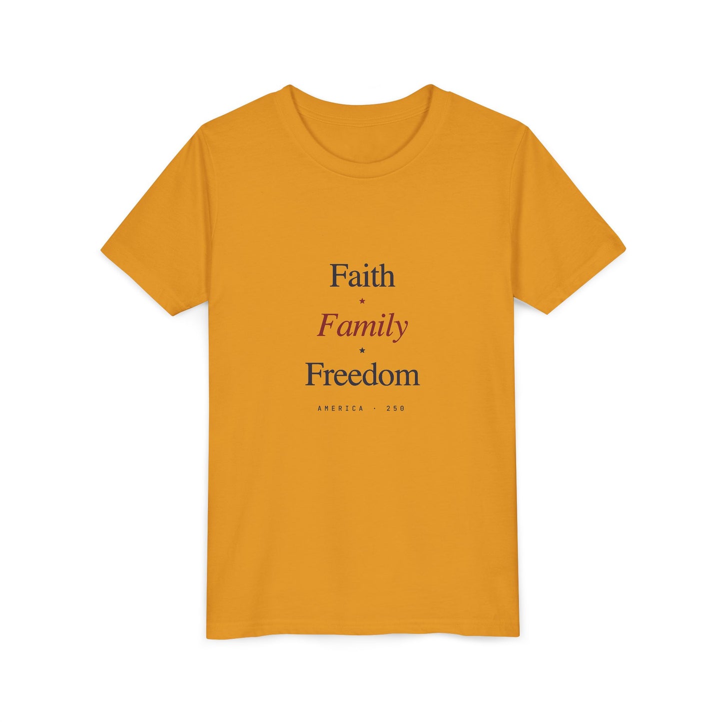 Youth Tee - "Faith Family Freedom" Kids T‑Shirt