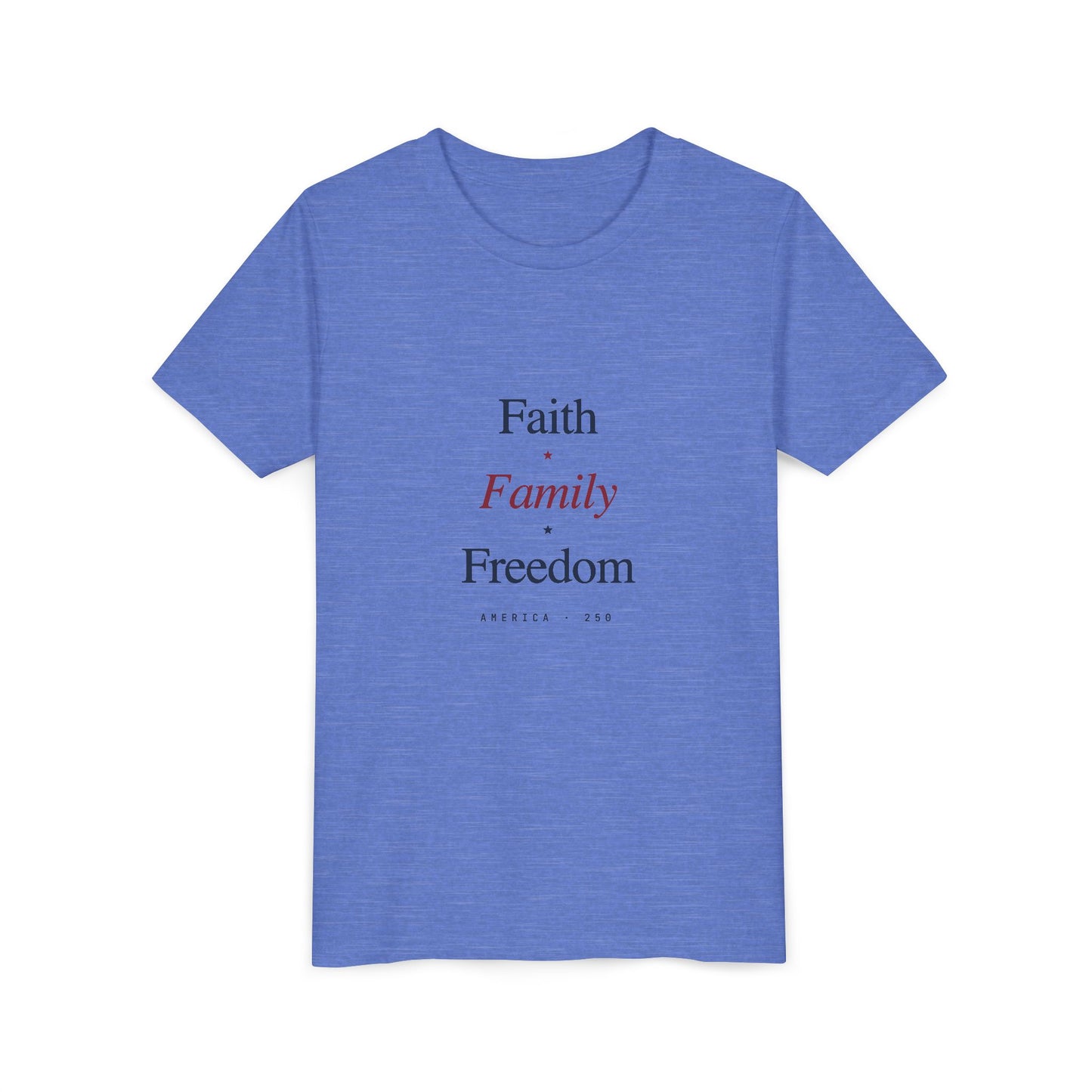 Youth Tee - "Faith Family Freedom" Kids T‑Shirt