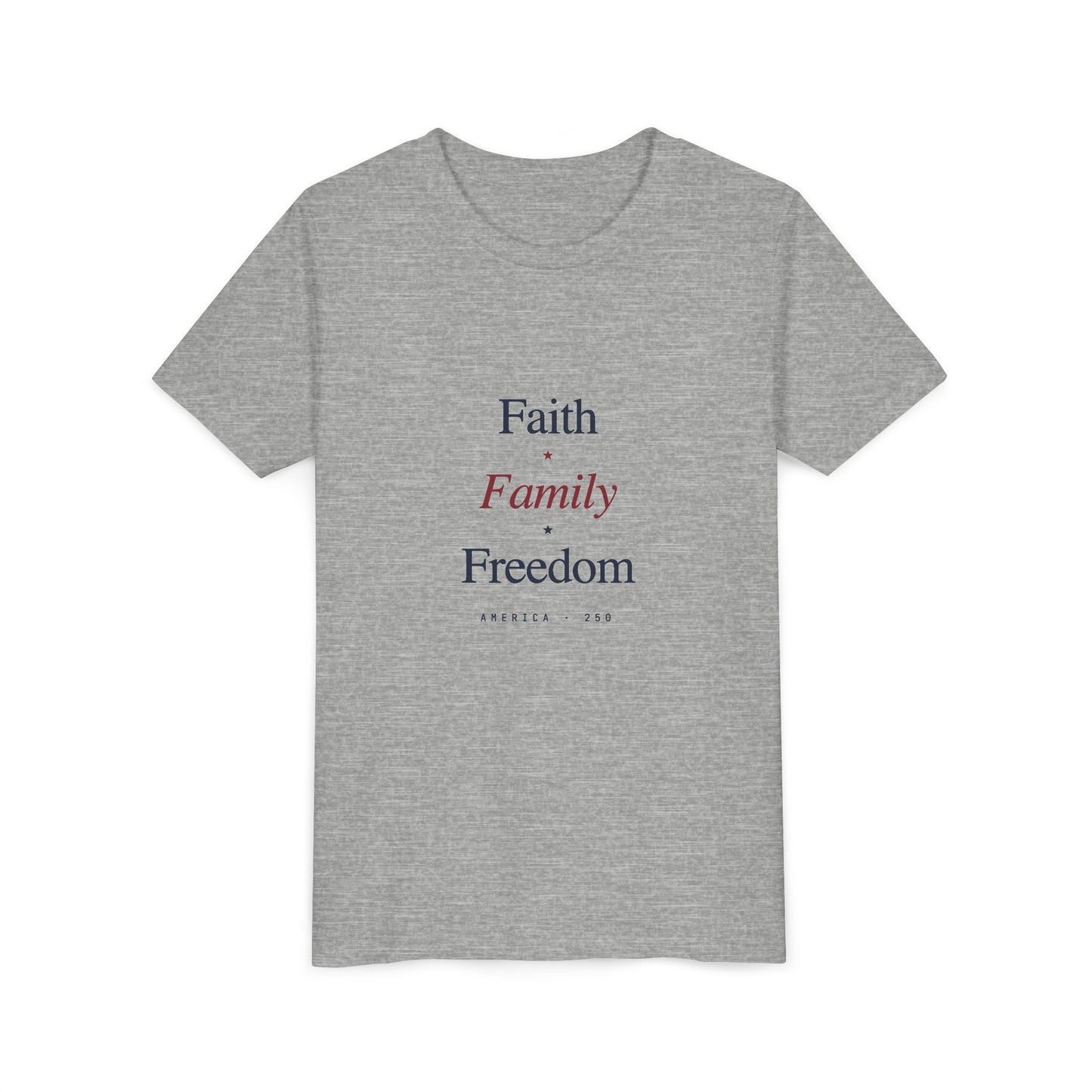 Youth Tee - "Faith Family Freedom" Kids T‑Shirt