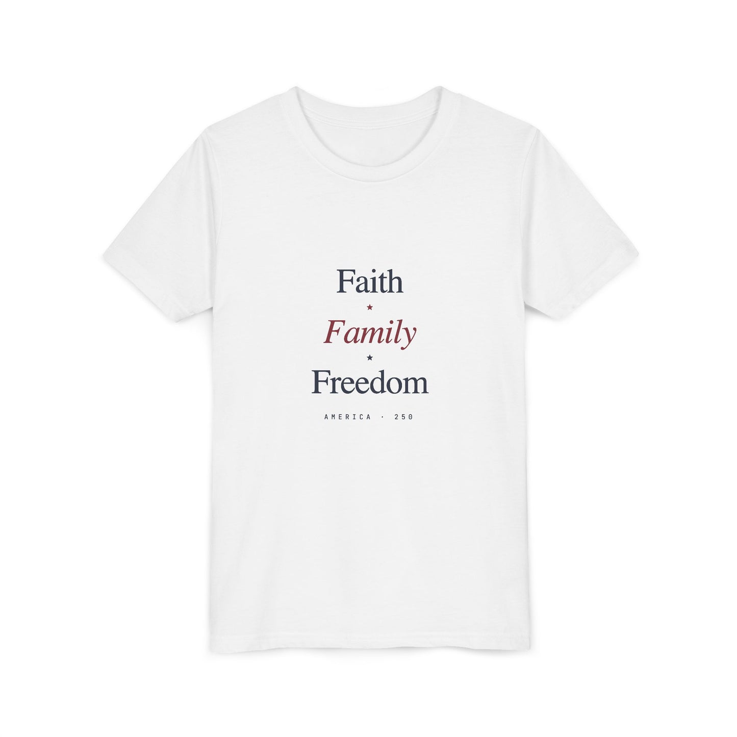 Youth Tee - "Faith Family Freedom" Kids T‑Shirt
