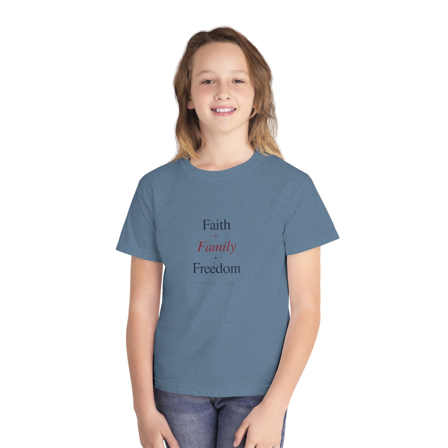 Youth Tee – "Faith Family Freedom" T‑Shirt