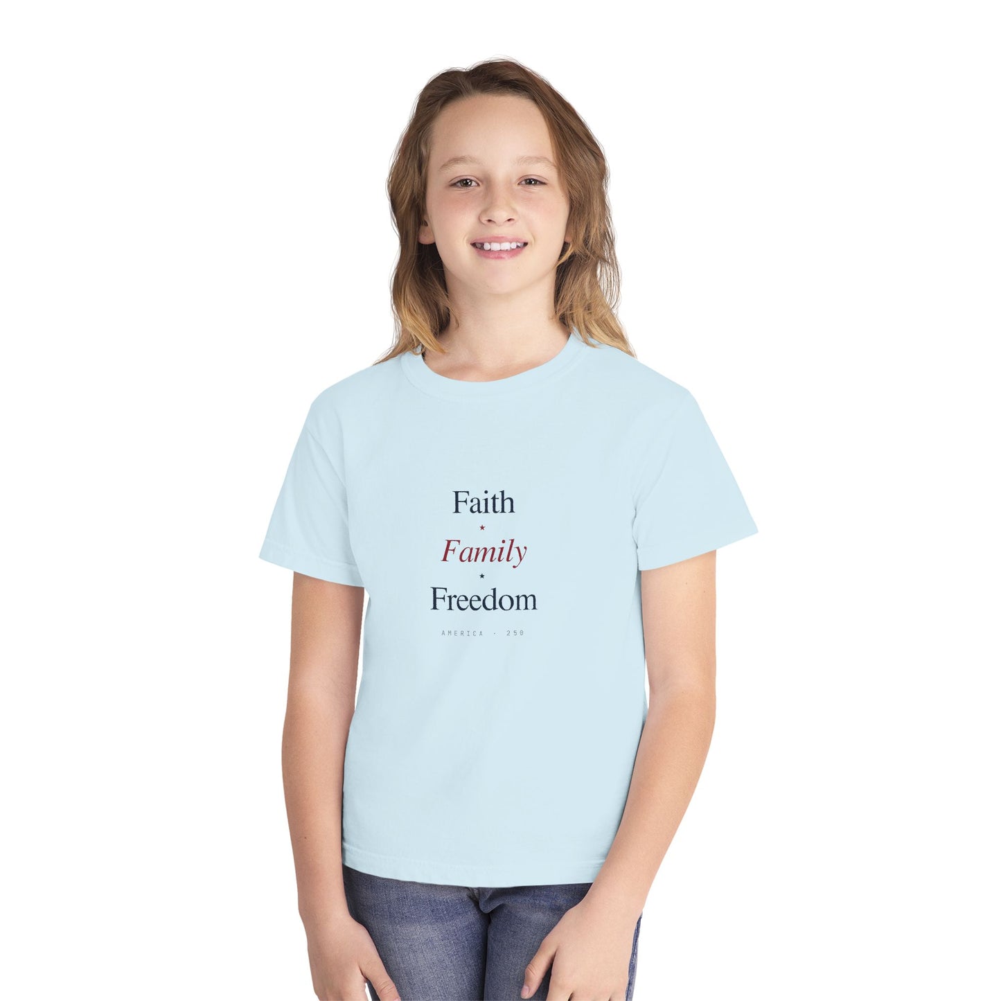 Youth Tee – "Faith Family Freedom" T‑Shirt
