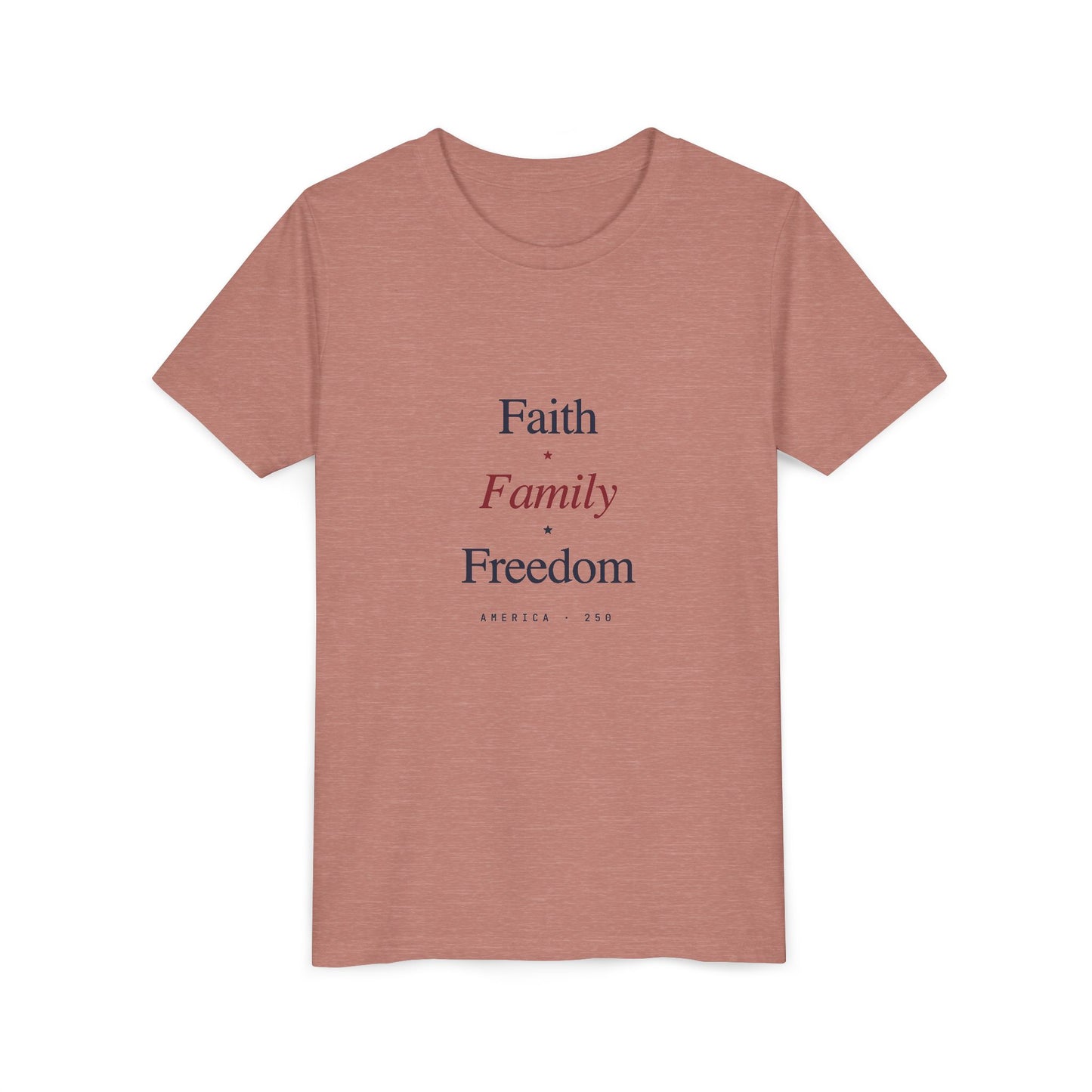 Youth Tee - "Faith Family Freedom" Kids T‑Shirt