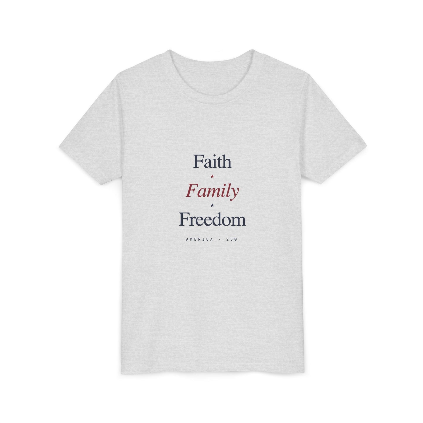 Youth Tee - "Faith Family Freedom" Kids T‑Shirt