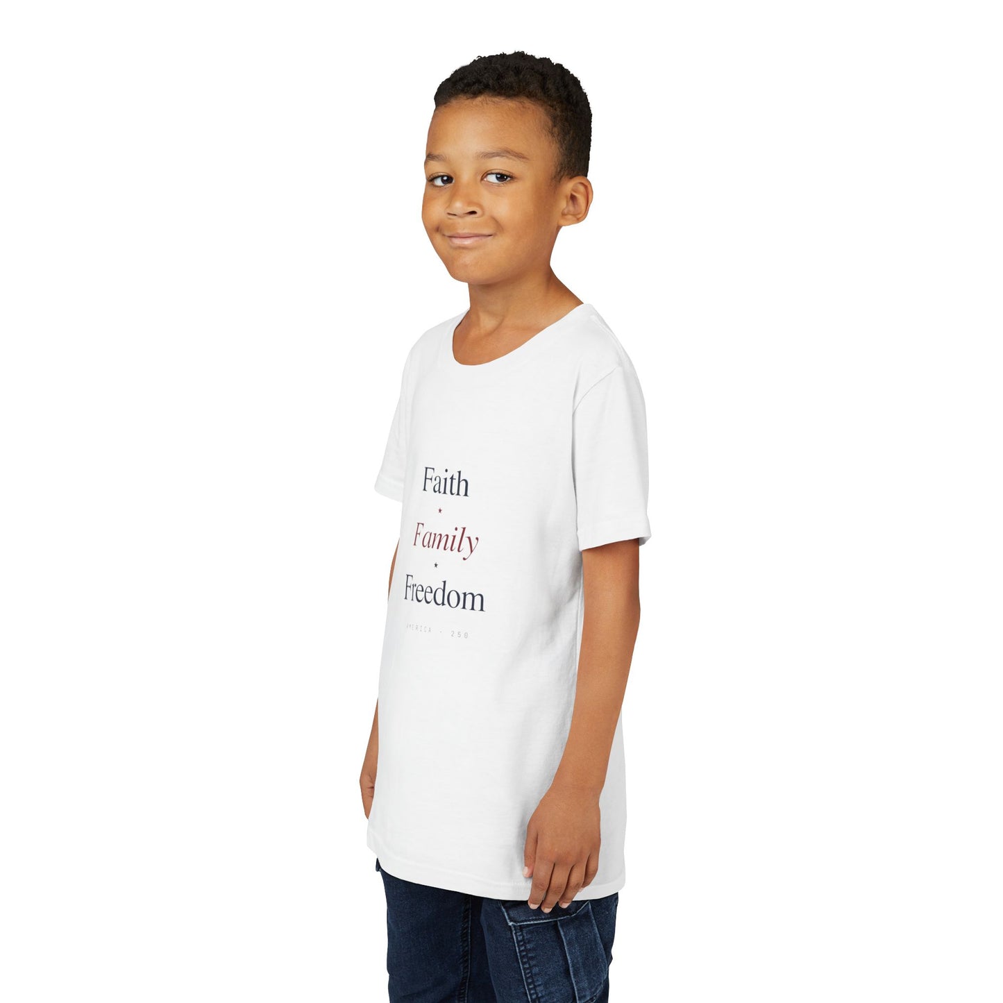 Youth Tee - "Faith Family Freedom" Kids T‑Shirt