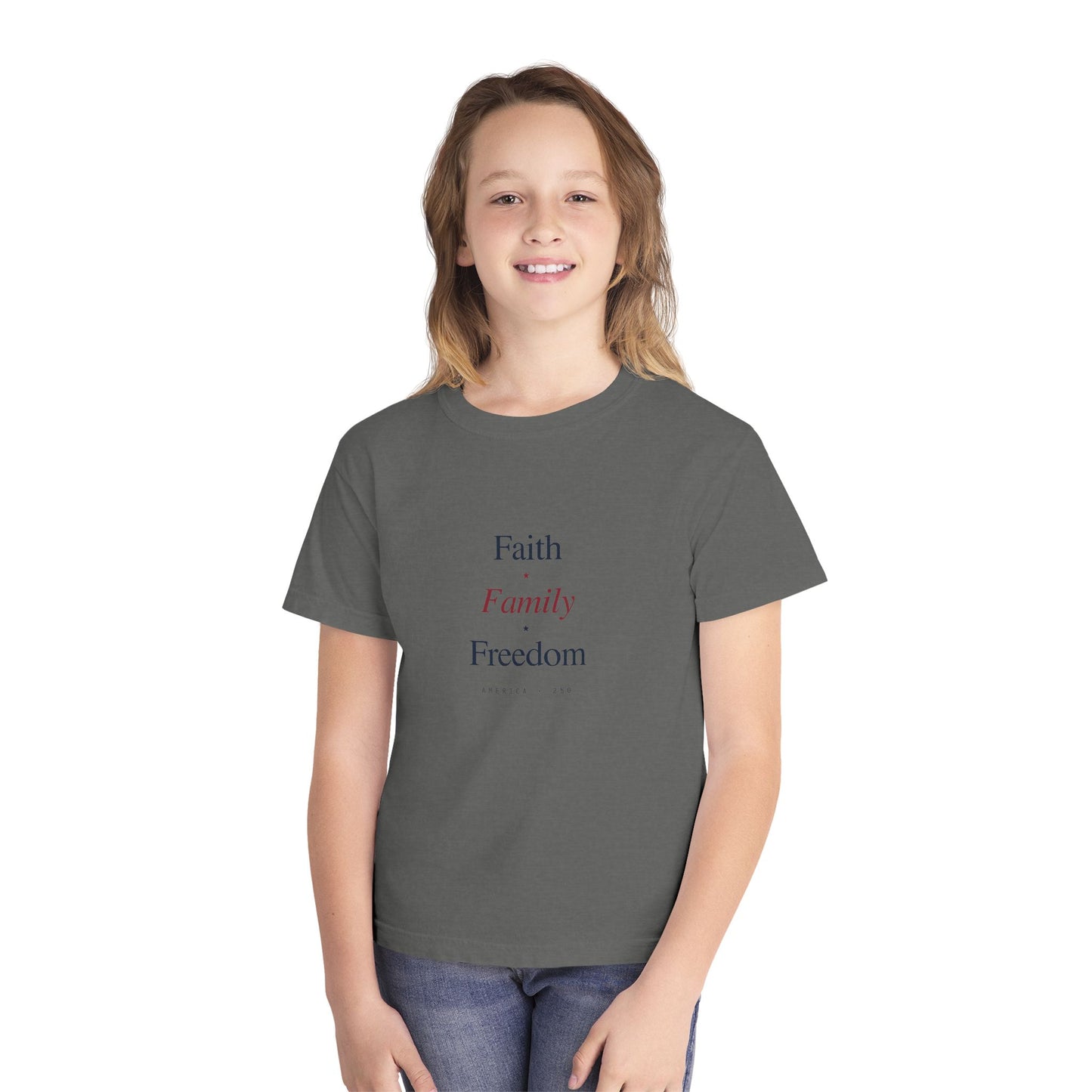 Youth Tee – "Faith Family Freedom" T‑Shirt