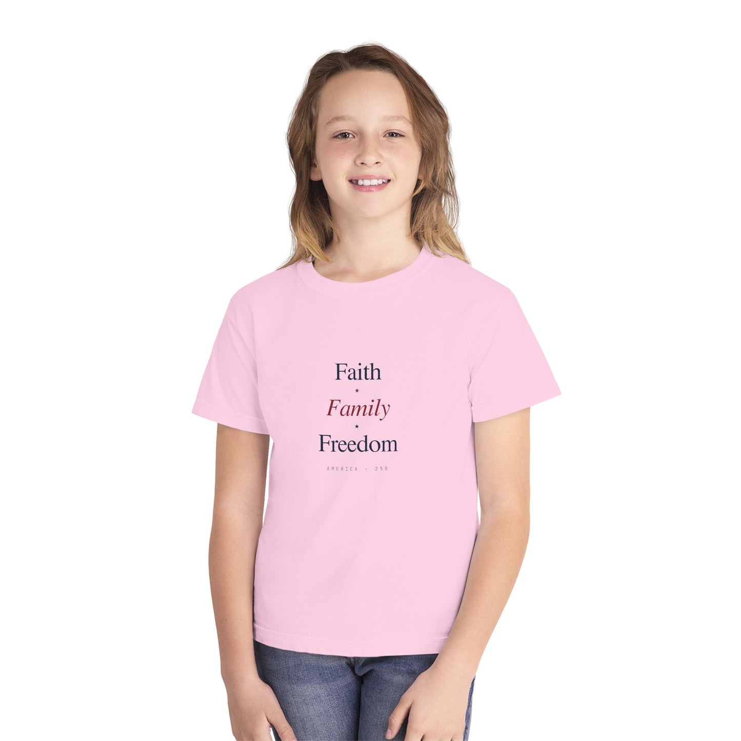 Youth Tee – "Faith Family Freedom" T‑Shirt