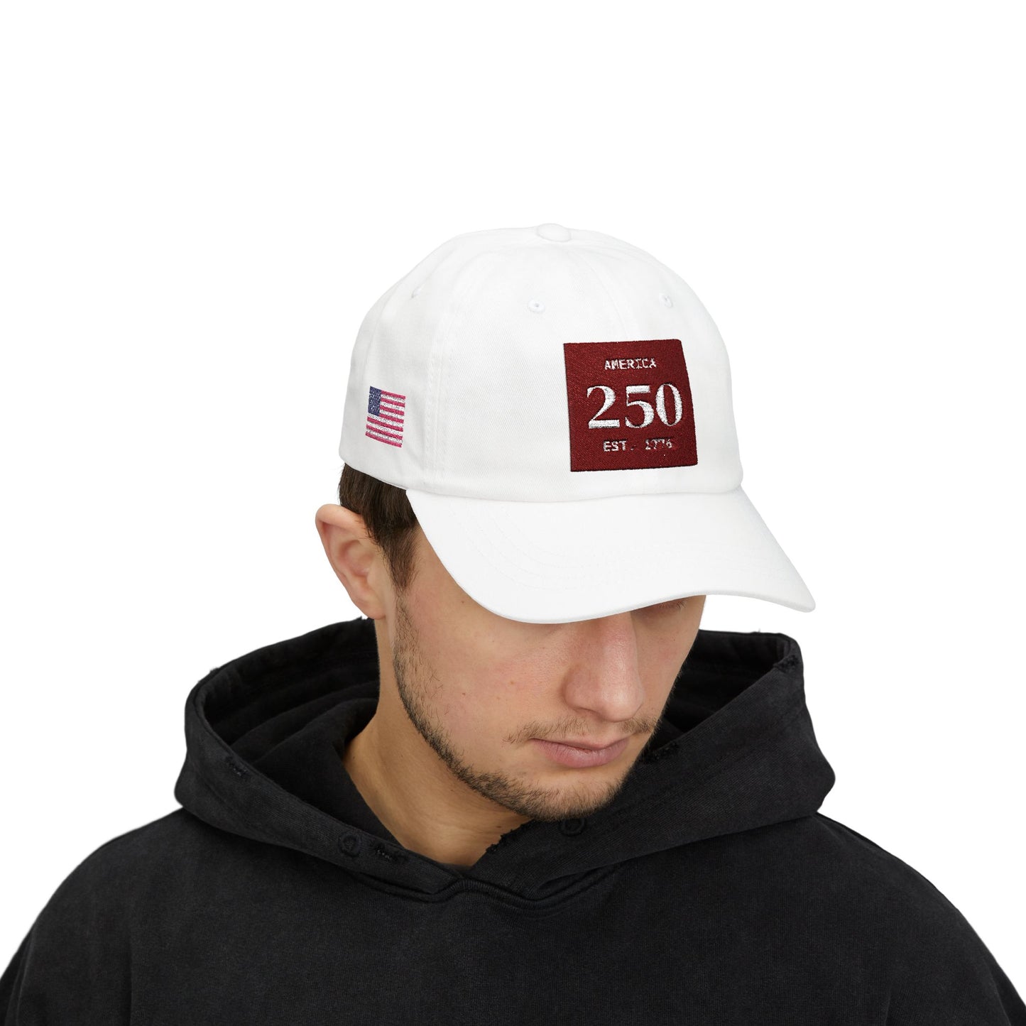 America 250 Dad Cap - 'Est. 1776' - USA Flag - 2026 Embroidered Baseball Hat