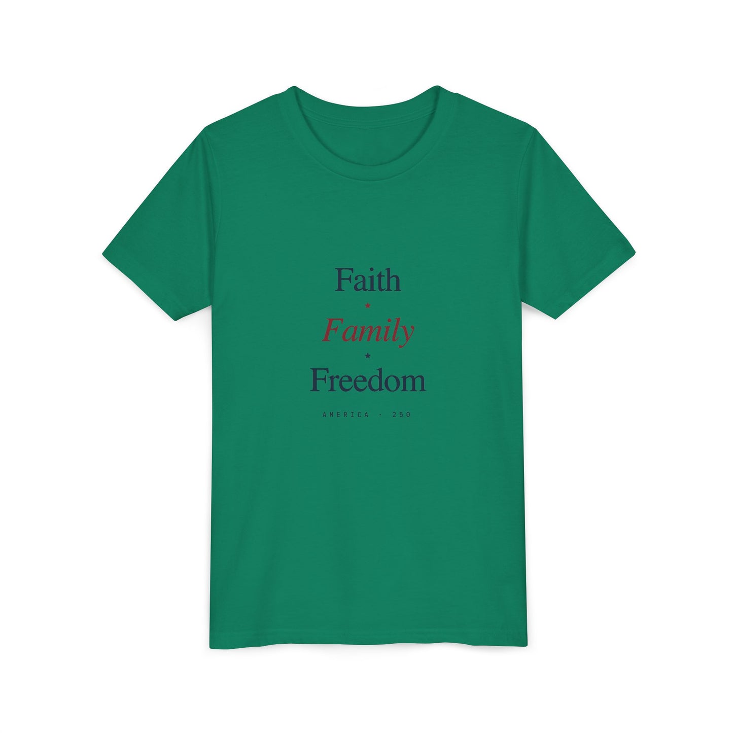 Youth Tee - "Faith Family Freedom" Kids T‑Shirt